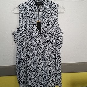 Donna Karan Draped Sleeveless Blouse DKNY XL